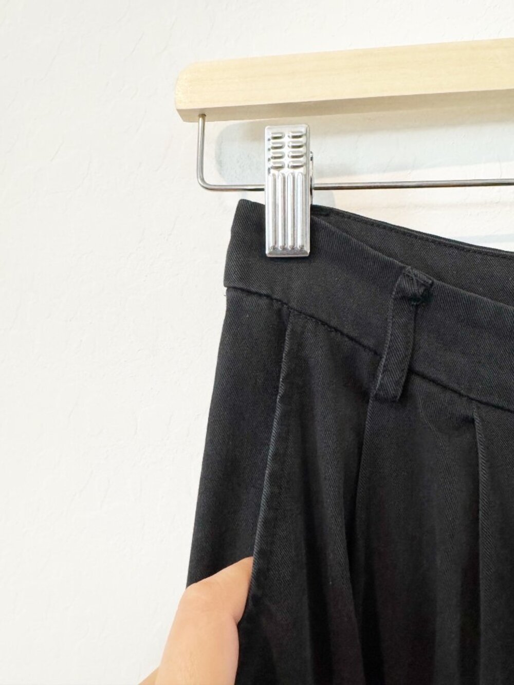 Reformation PETITE Mason Wide Leg Trouser Pants Short Relaxed Fit Faded Black 0 - Picture 8 of 13